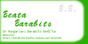 beata barabits business card